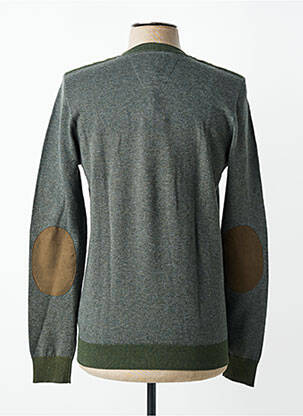 Pull col v manches longues vert DELAHAYE homme