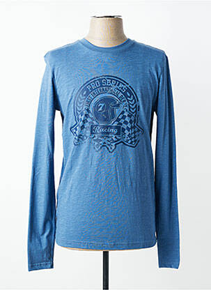 T-shirt coupe cintrée manches longues bleu DELAHAYE homme