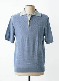 Pull stretch manches courtes bleu LOUIS VICTOR homme