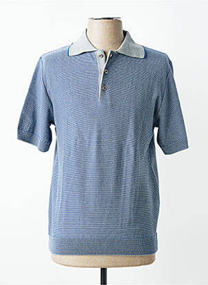 Pull stretch manches courtes bleu LOUIS VICTOR homme