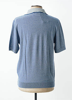 Pull stretch manches courtes bleu LOUIS VICTOR homme