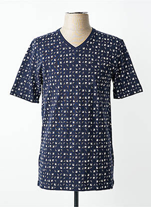 T-shirt coupe cintrée manches courtes bleu CAP 10 TEN homme