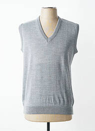 Pull col v sans manche gris LOUIS VICTOR homme