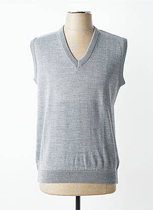 Pull col v sans manche gris LOUIS VICTOR homme