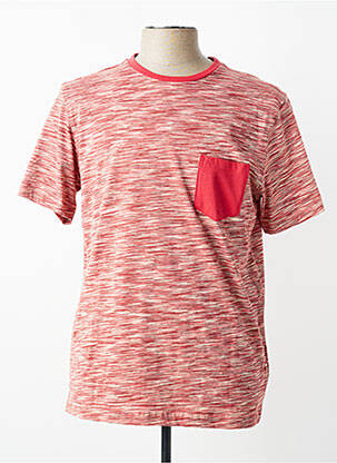 T-shirt tissage chiné manches courtes rouge COFOX homme