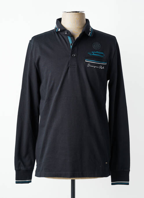 Polo manches longues manches longues noir DELAHAYE homme