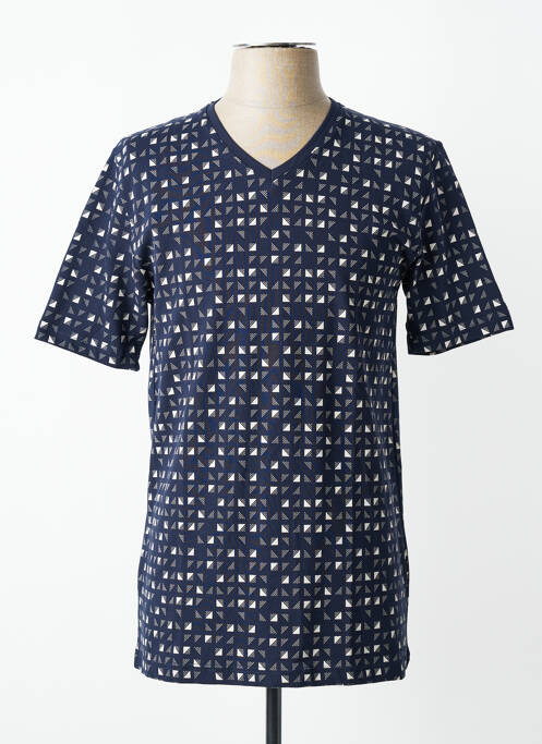 T-shirt coupe cintrée manches courtes bleu CAP 10 TEN homme