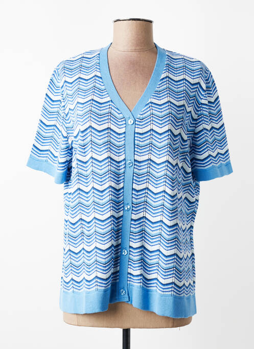 Gilet manches courtes stretch bleu THEL ELEGANCE femme