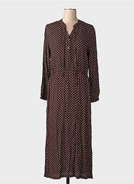 Robe longue manches longues manches longues marron NICE THINGS femme