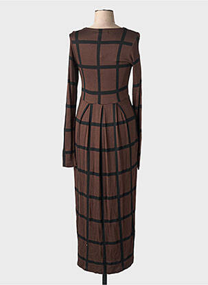 Robe longue manches longues manches longues marron MASAI femme