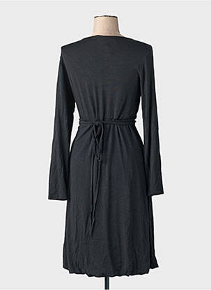 Robe mi-longue manches longues manches longues noir SISTE'S femme