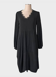 Robe mi-longue manches longues manches longues noir ALAIN MURATI femme