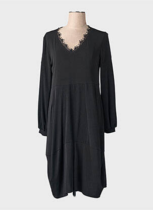 Robe mi-longue manches longues manches longues noir ALAIN MURATI femme