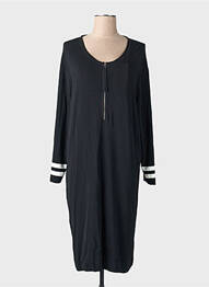 Robe mi-longue manches longues manches longues noir ELENA MIRO femme
