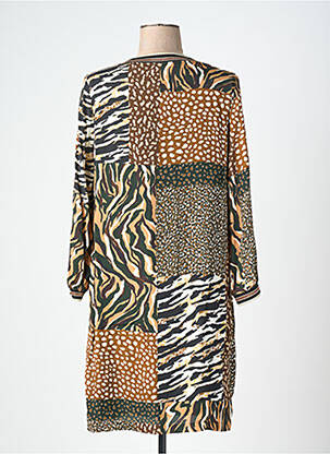 Robe mi-longue coupe fluide manches 3/4 vert SIGNE NATURE femme