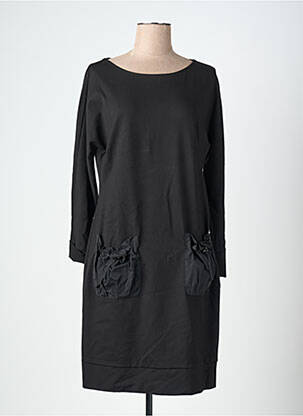 Robe mi-longue manches longues manches longues noir ORTO BOTANICO femme