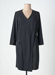 Robe mi-longue manches longues manches longues noir MC PLANET femme