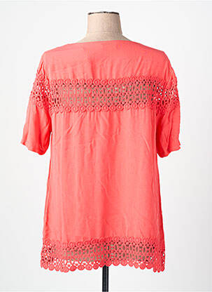 Blouse col v manches courtes orange SIGNE NATURE femme