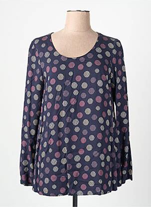 Blouse tissage popeline manches longues bleu MES SOEURS ET MOI femme