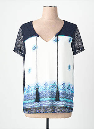 Top stretch manches courtes bleu FRED SABATIER femme