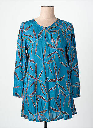 Tunique manches longues fermeture boutonnée sur le devant bleu MASAI femme