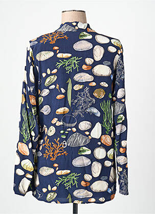 Chemisier coupe cintrée manches longues bleu NICE THINGS femme