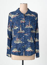 Chemisier coupe cintrée manches longues bleu NICE THINGS femme
