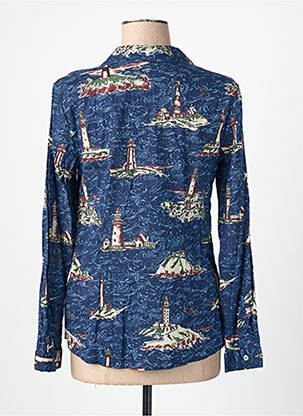 Chemisier coupe cintrée manches longues bleu NICE THINGS femme