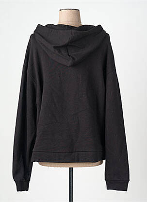 Sweat-shirt à capuche stretch manches longues noir SIGNE NATURE femme