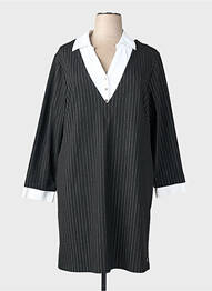 Robe courte manches longues manches longues noir MC PLANET femme