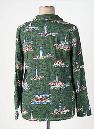 Chemisier coupe cintrée manches longues vert NICE THINGS femme