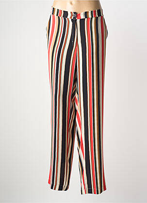 Pantalon droit tissage crêpe taille haute orange SIGNE NATURE femme