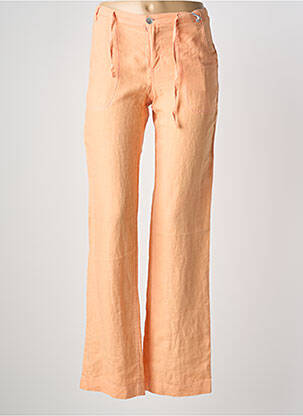 Pantalon droit tissage crêpe taille normale orange ET COMPAGNIE femme