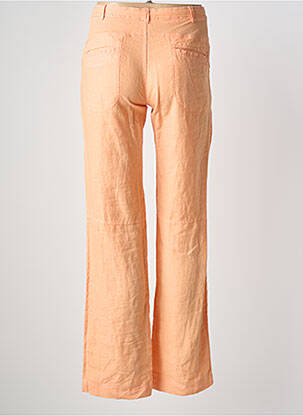 Pantalon droit fermeture zippée sous rabat boutonné taille normale orange ET COMPAGNIE femme