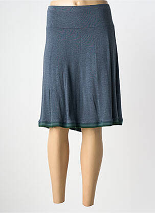 Jupe mi-longue stretch bleu MYRINE femme