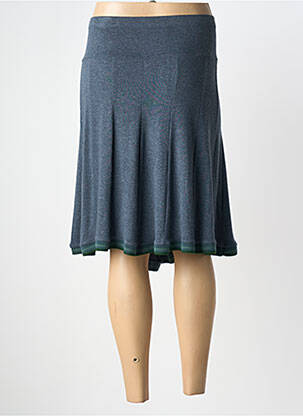 Jupe mi-longue stretch bleu MYRINE femme
