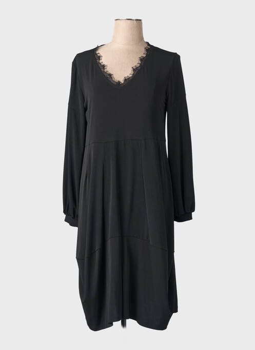 Robe mi-longue manches longues manches longues noir ALAIN MURATI femme
