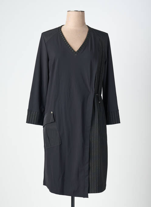 Robe mi-longue manches longues manches longues noir MC PLANET femme