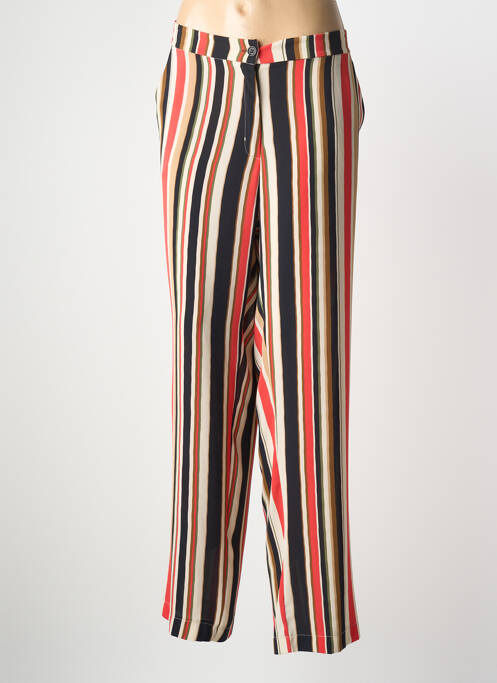 Pantalon droit tissage crêpe taille haute orange SIGNE NATURE femme