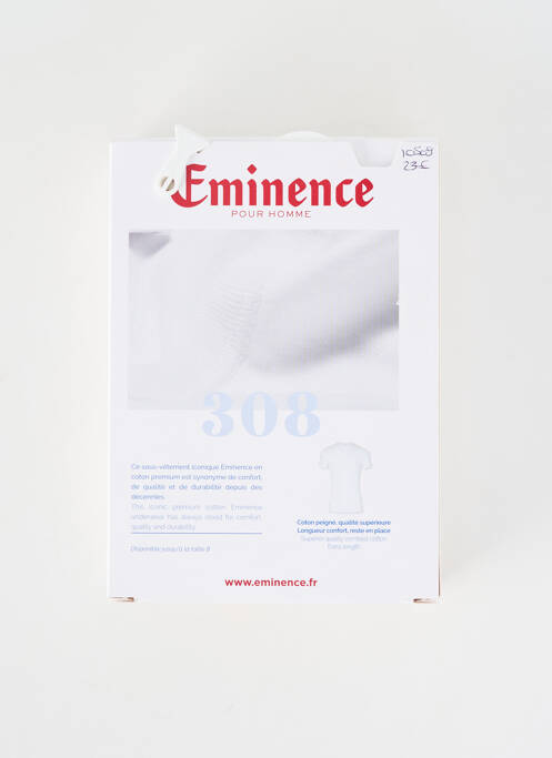 T-shirt coupe cintrée manches courtes blanc EMINENCE homme