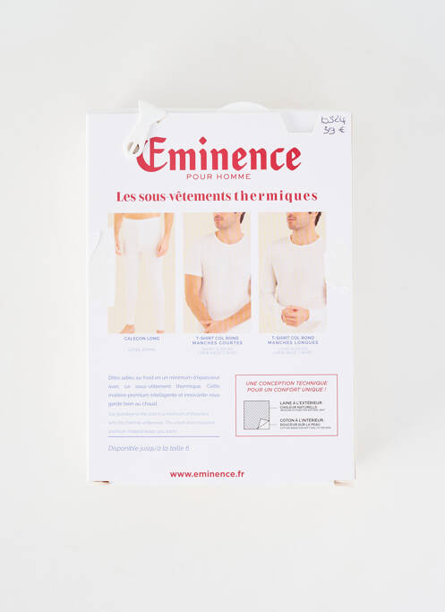 T-shirt coupe cintrée manches longues blanc EMINENCE homme