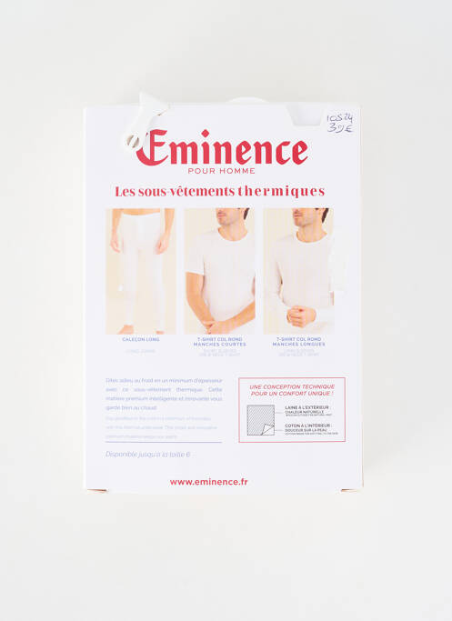 T-shirt coupe cintrée manches longues blanc EMINENCE homme