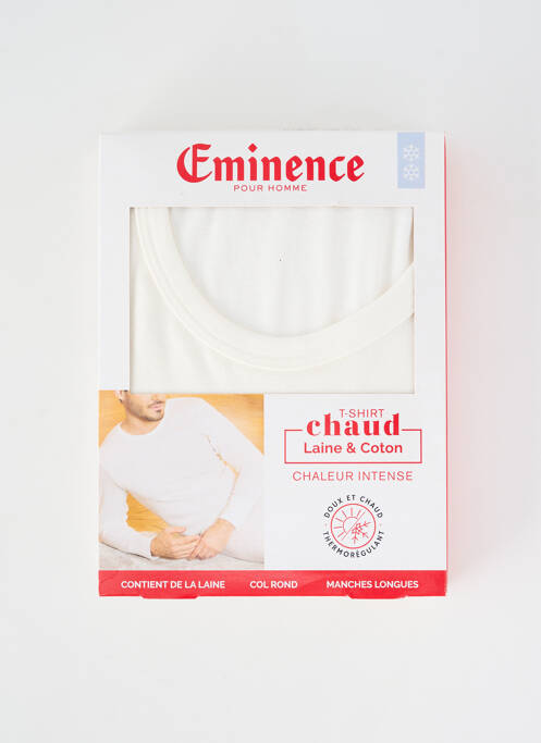 T-shirt stretch manches longues blanc EMINENCE homme