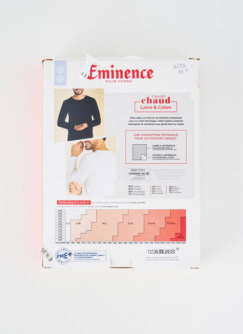 T-shirt stretch manches longues blanc EMINENCE homme