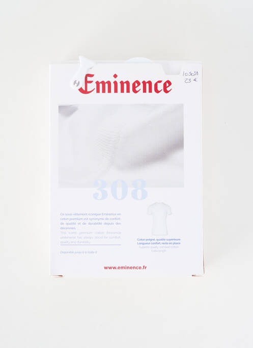 T-shirt coupe cintrée manches courtes blanc EMINENCE homme