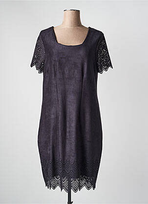 Robe mi-longue manches courtes manches courtes noir JUMFIL femme