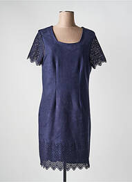 Robe mi-longue fermeture zippée au dos manches courtes bleu clair JUMFIL femme