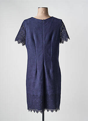 Robe mi-longue fermeture zippée au dos manches courtes bleu clair JUMFIL femme