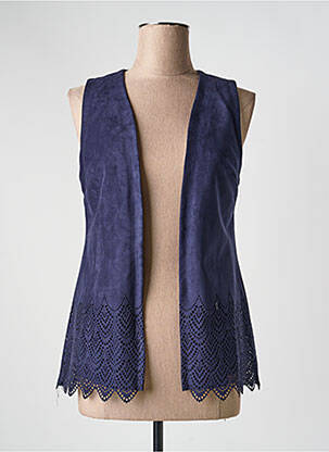 Gilet sans manche col v bleu JUMFIL femme