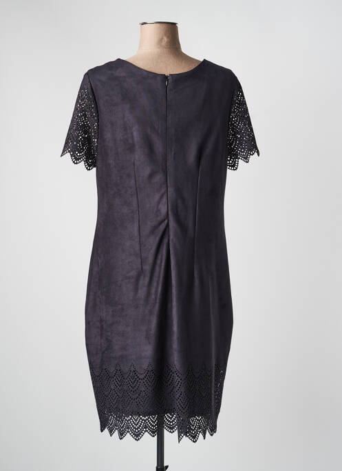 Robe mi-longue fermeture zippée au dos manches courtes noir JUMFIL femme